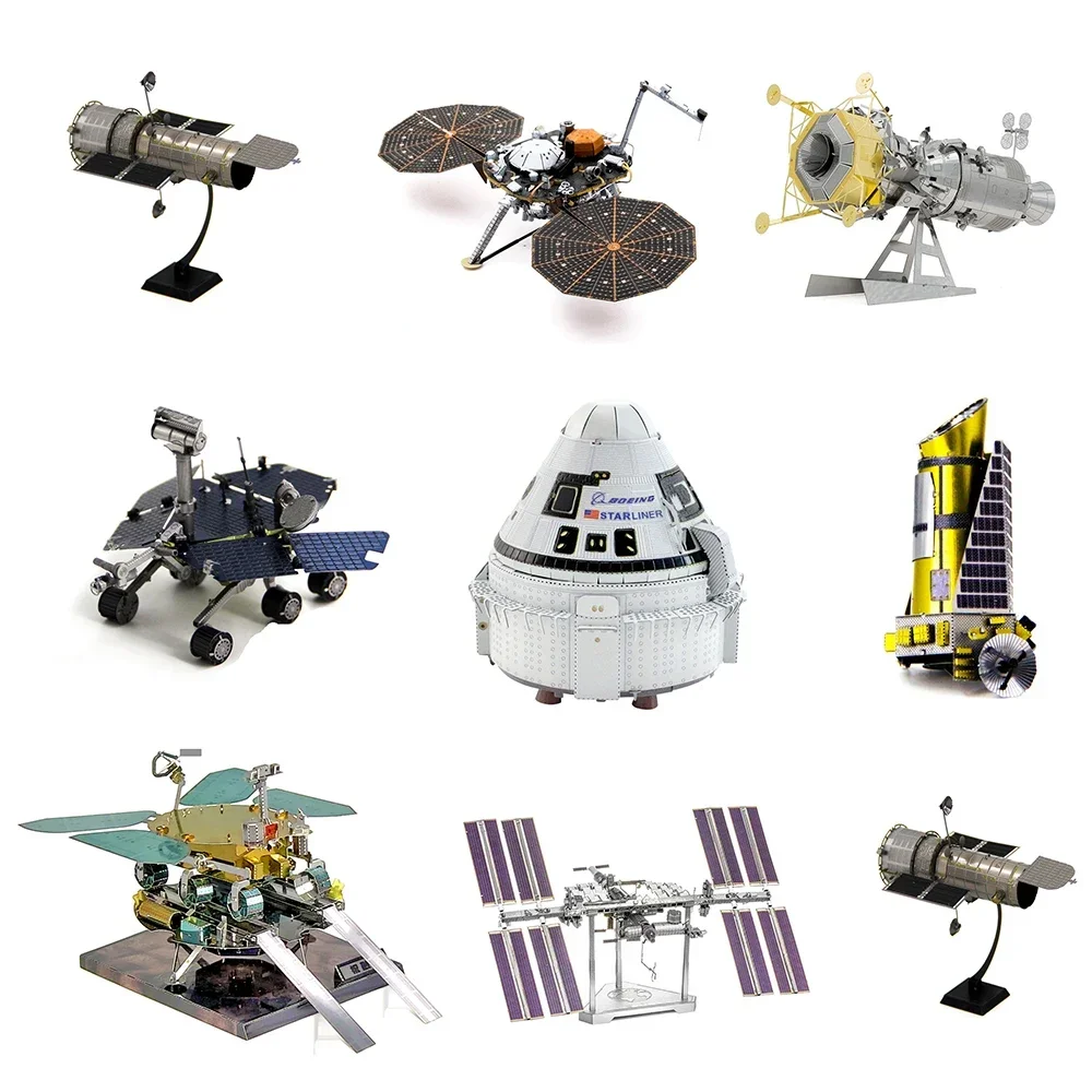 Rompecabezas de Metal 3D para exploración espacial, lanzadera Hubble, telescopio espacial, modelo de Marte Rover, juguete para niños, rompecabezas creativo, juguetes de regalo