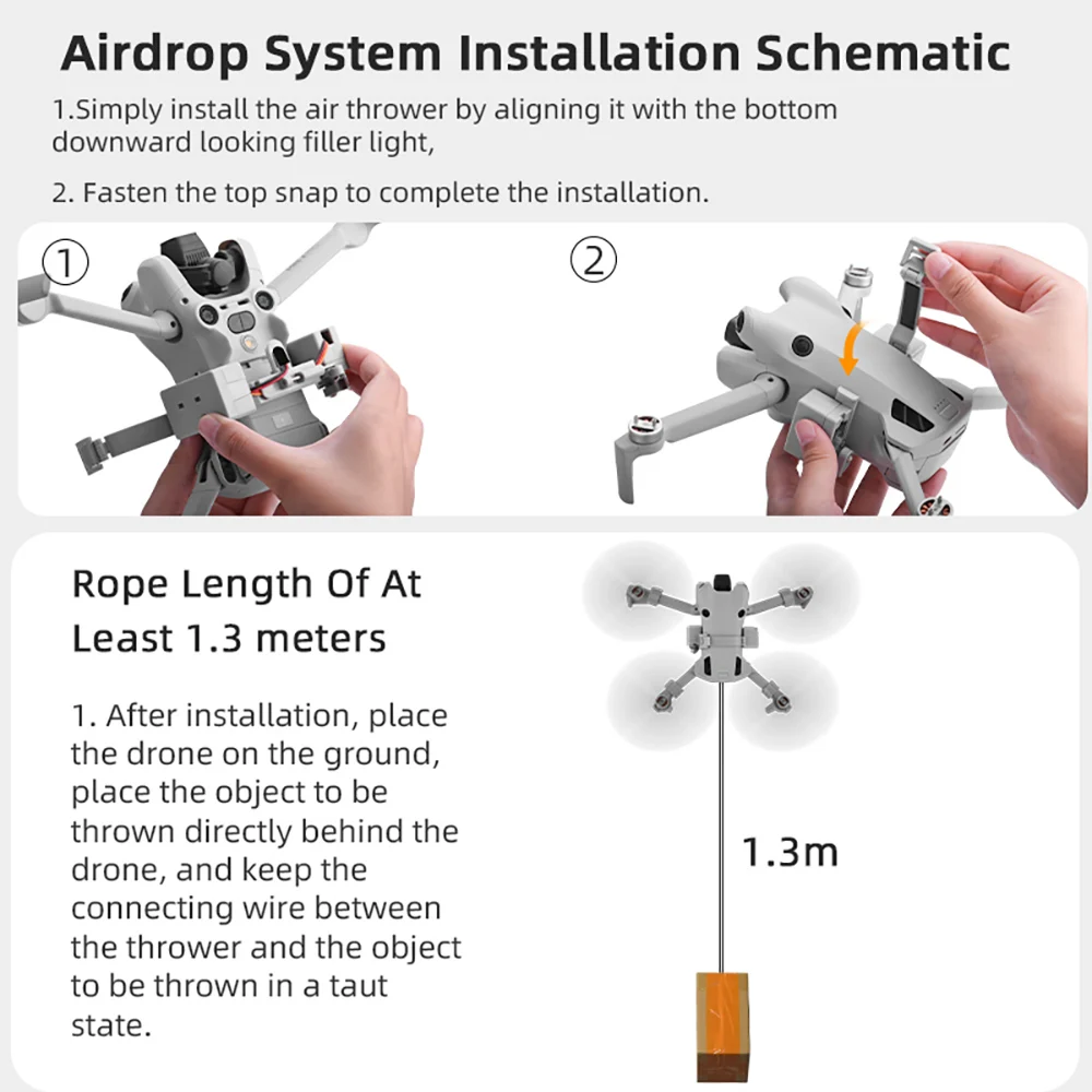 BRDRC-sistema de lanzamiento de aire para Dron DJI Mini 4 Pro, lanzador remoto, cebo de pescado de fundición, regalos de observación, accesorios para Dron de rescate de emergencia