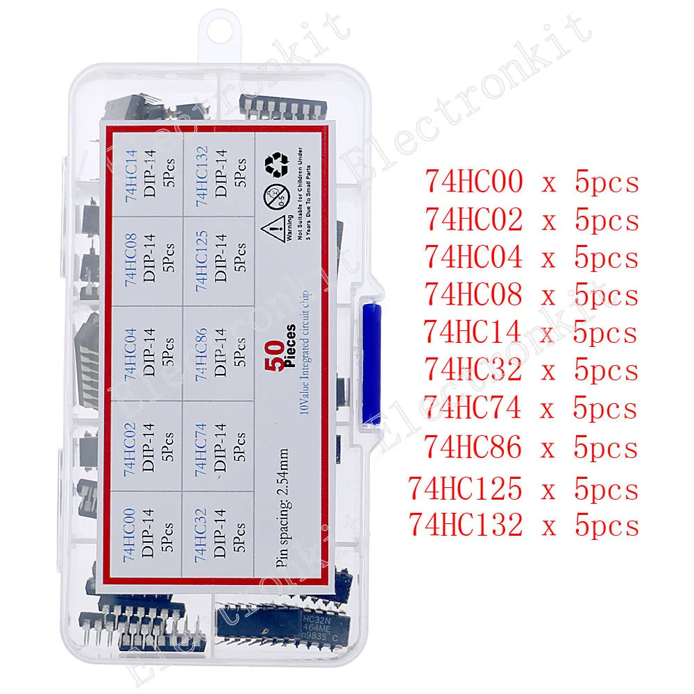50 Uds 74HC00 74HC02 74HC04 74HC08 74HC14 74HC32 74HC74 74HC86 74HC125 74HC138 74HC139 74HC164 74HC165 74HC244 74HC245 74HC595
