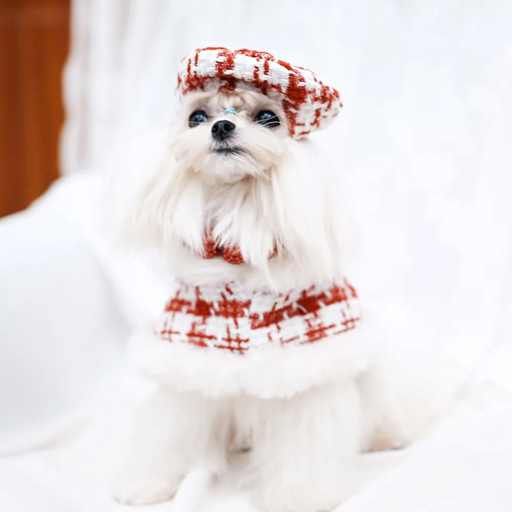 Capa de Navidad para perro, Abrigo a cuadros para perro, Capa para mascota, Capa de felpa para mascota, Capa para perro, Correa de tracción para gato, Ropa de diseño para perro, Ropa para mascota