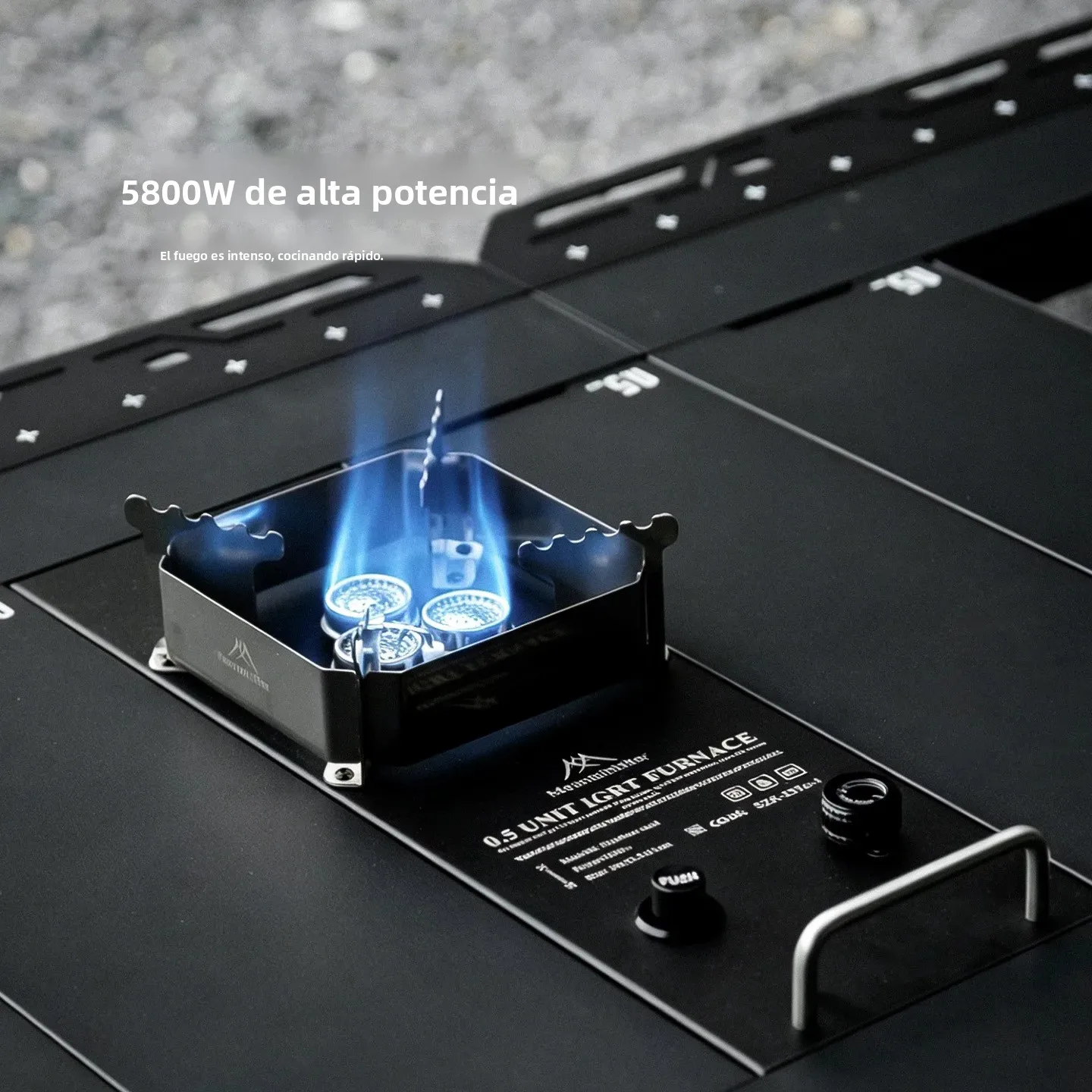 Estufa de Gas IGT de Media Unidad, 5800W de Alta Potencia, Placa de Quemador IGT de Acero Inoxidable, Plegable, para Camping, Barbacoa, Estufa de Sobremesa