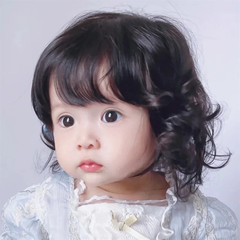 Peluca rubia rizada para bebé, accesorios para la cabeza para niños, corona para niña, accesorios para el cabello amarillo claro, accesorios para niños, adornos para la cabeza para niños