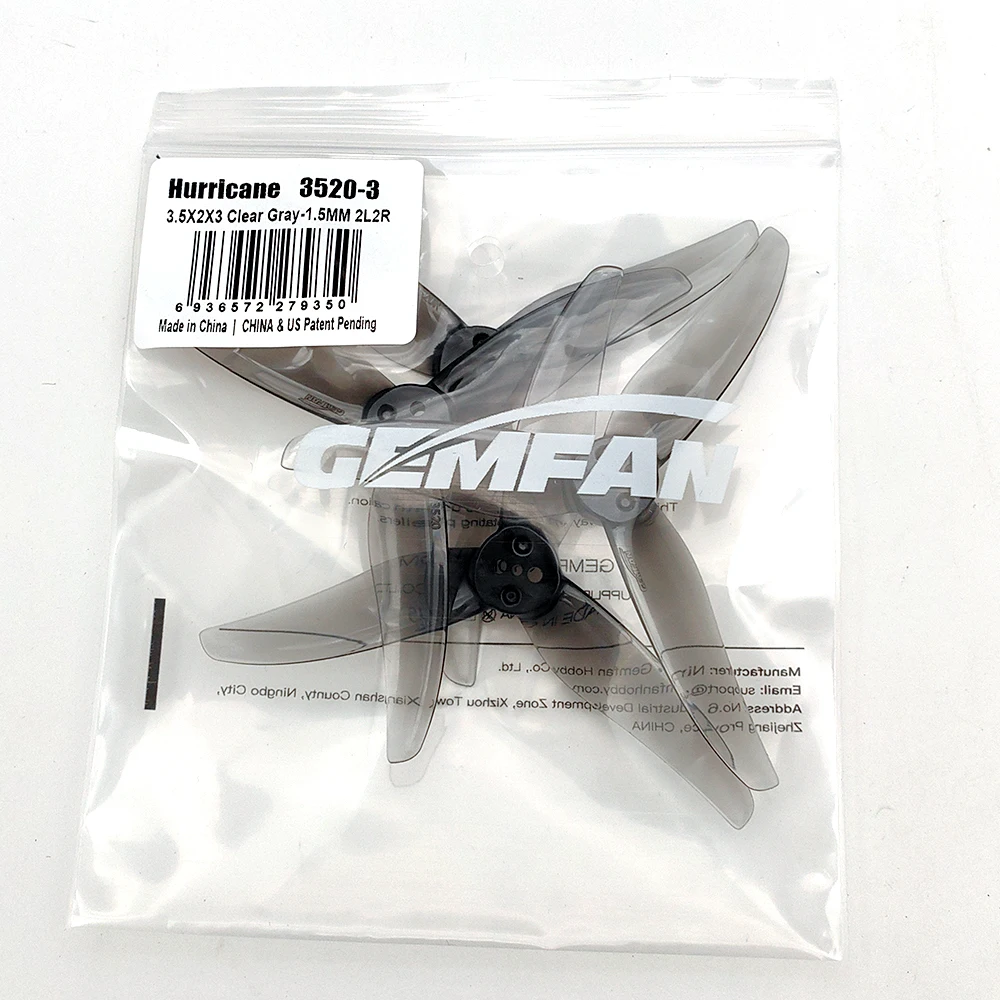 4 pares Gemfan Hurricane 3520 3.5X2X3 3,5 pulgadas 3 aspas CW CCW PC hélice para RC FPV Control remoto piezas de Drones de carreras DIY