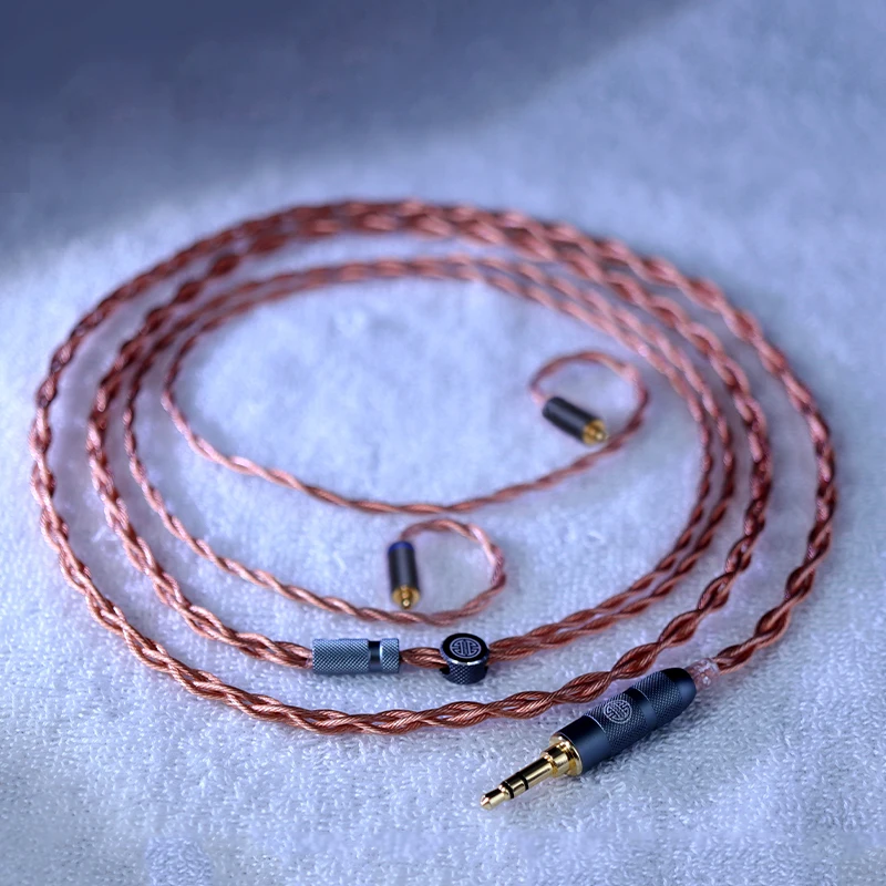 HAKUGEI-Cable de cobre nomocristalino para auriculares, Cable de actualización de auriculares hifi, 3,5, 2,5, 4,4, MMCX, 0,78, QDC, arroz litz 6N OCC