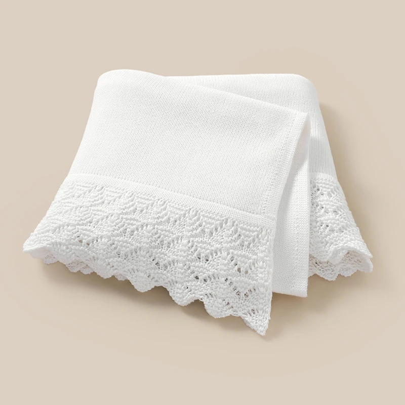 Manta infantil de algodón para bebé, edredón tejido para recién nacido, ropa de cama para niño y niña, moda calada, liso, 90x70CM, envolvente para niño pequeño, súper suave