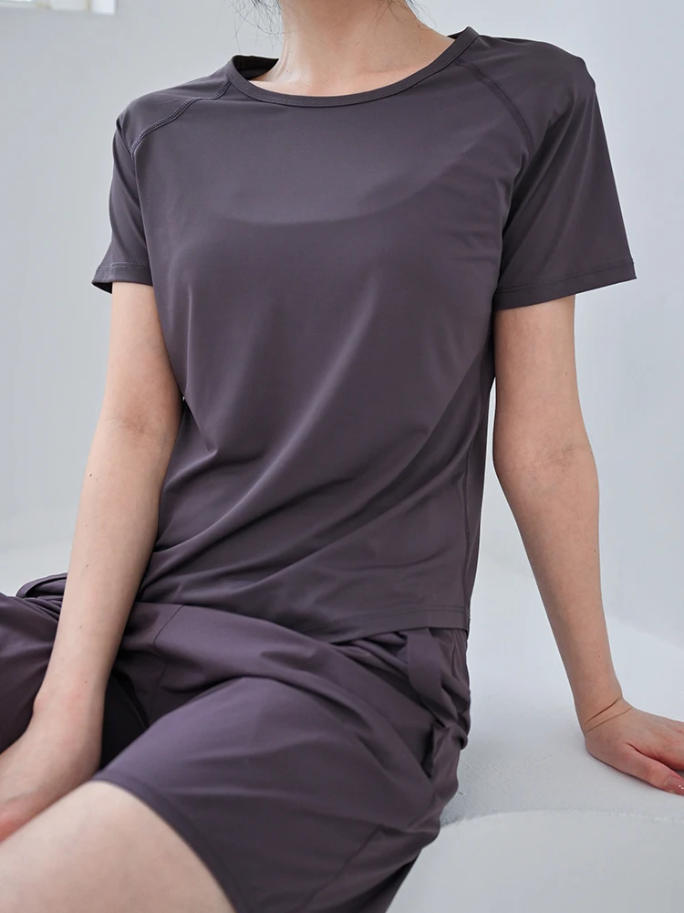 Camiseta de Yoga Transpirable y Delgada para Mujer - Camiseta Deportiva de Manga Corta de Secado Rápido para Pilates, Entrenamiento, Correr por la Mañana