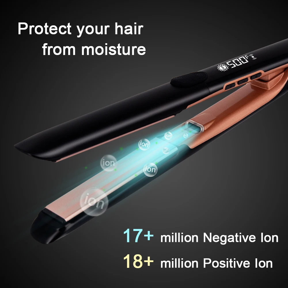 Plancha de pelo profesional 500 ° Plancha Plana de Pelo de Plasma F 260 ° C Placa de revestimiento de cerámica Herramienta de peinado de salón de Frizz suave 110V-240V