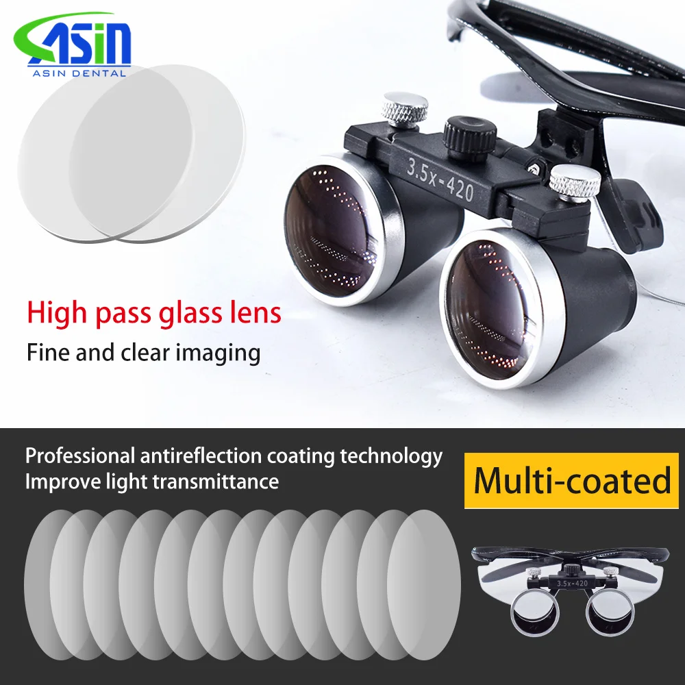 Lupa Dental Binocular con aumento de 3,5x/2,5x, lupa quirúrgica para cirugía con faro, luz LED, lámpara de lupa para operación médica