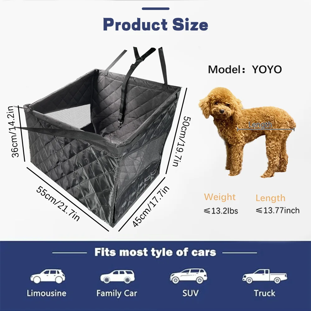 CAWAYI KENNEL-portabebés para perros, funda para asiento de coche, bolsa para gatos y cachorros, hamaca plegable de viaje para coche, cesta impermeable para perros, portabebés para mascotas