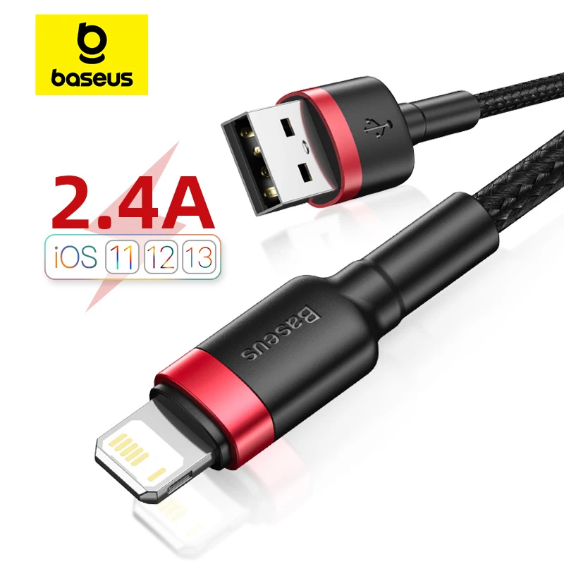 Cable USB Baseus para iPhone 14 13 Pro Max Cable USB de carga rápida para iPhone 12 Mini Pro Max Cable USB 2.4A de datos
