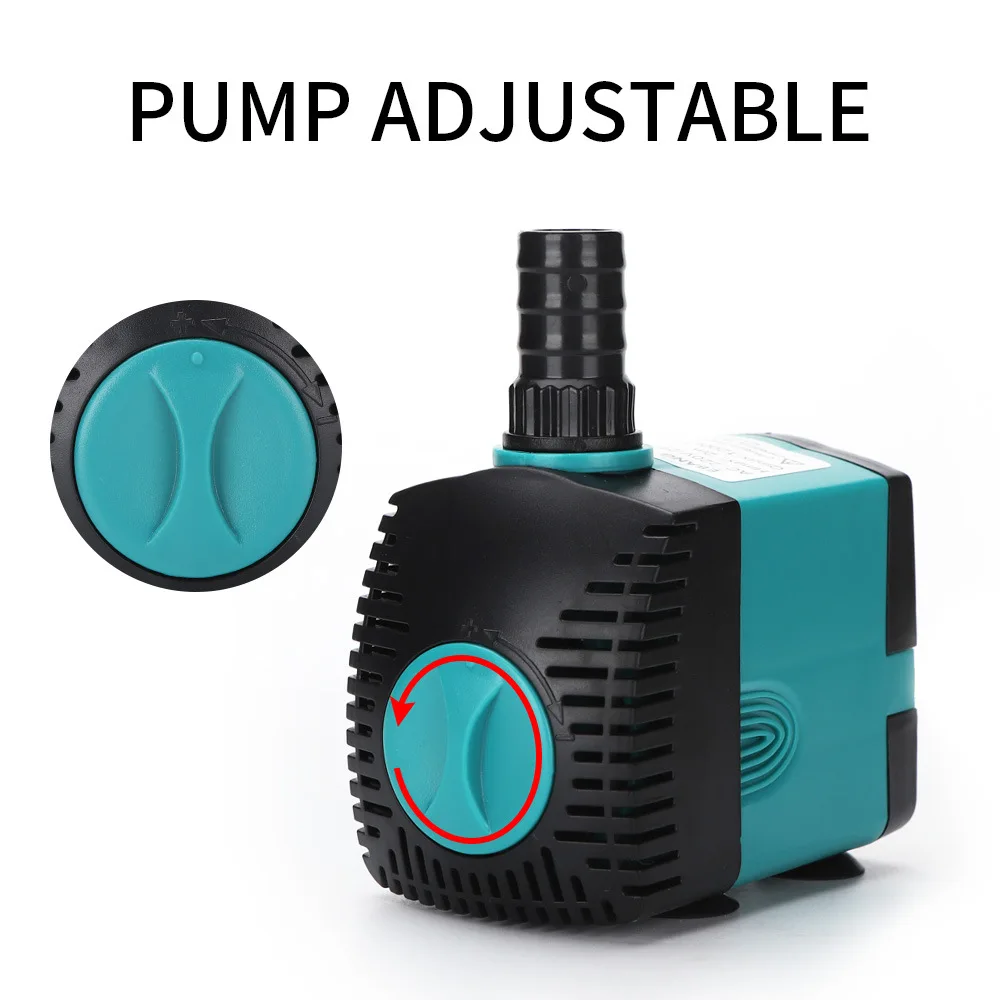 Bomba de fuente de agua sumergible ultrasilenciosa de 3-60W, filtro para estanque de peces, bomba de agua para acuario, fuente de tanque, UE, EE. UU., 220V-240V