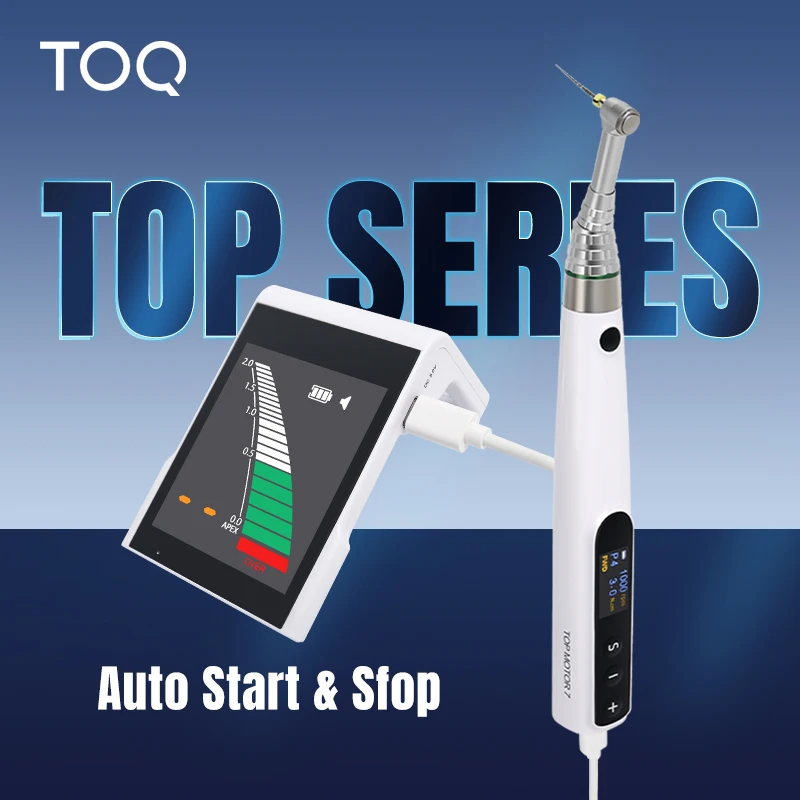 Motor Endodóntico Mini de Alta Tecnología TOQ con Localizador de Ápice para Tratamiento Endodóntico, Contra-ángulo de Reducción 16:1, Medición Portátil