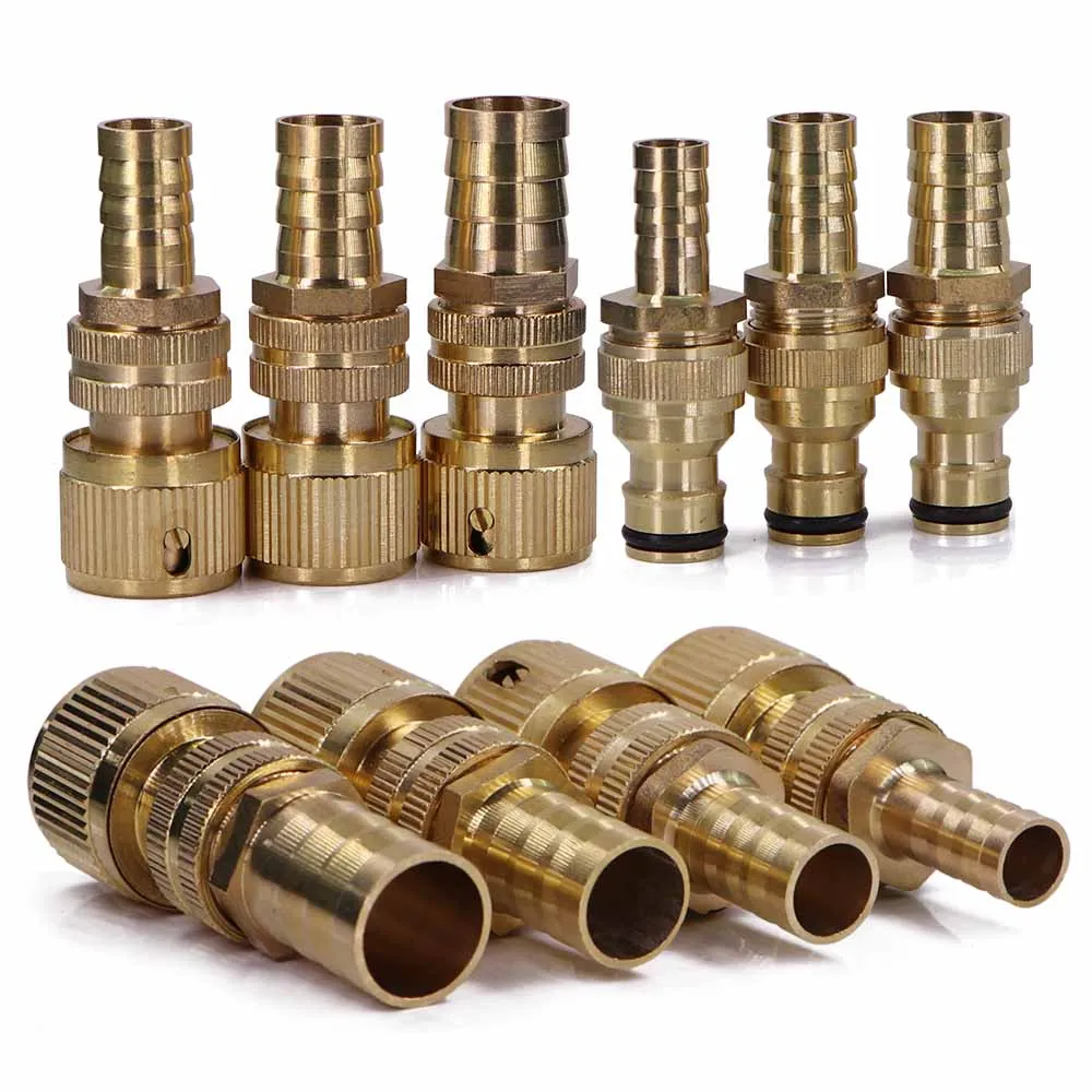 Adaptador de lengüeta para manguera de latón de 6-32mm con conector rápido de 16mm, tubería de riego para jardín, conexión de reparación, accesorio de junta de acoplamiento