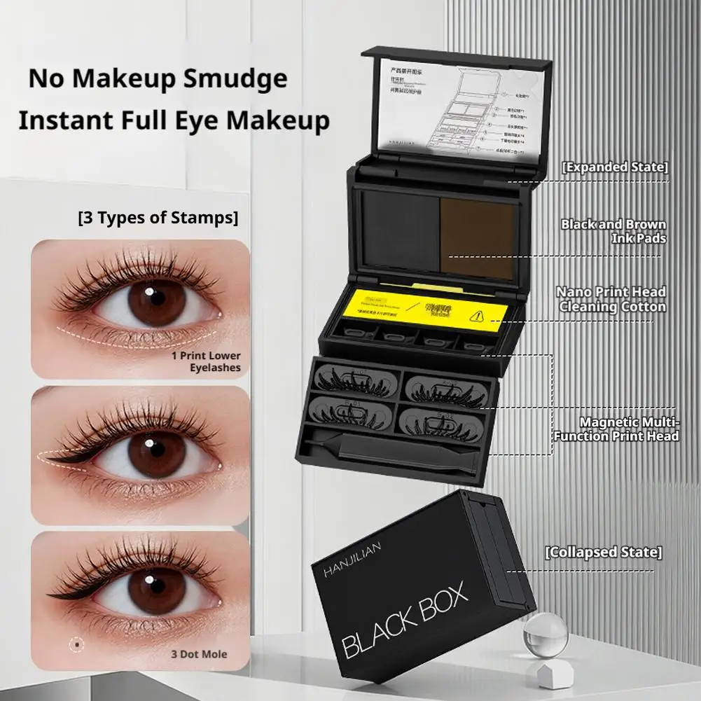 Set de Maquillaje de Ojos 3 en 1, Sello Portátil para Delineador y Puntos de Ojos, Aplicación Rápida, Resistente a Manchas, Herramientas de Maquillaje de Pestañas