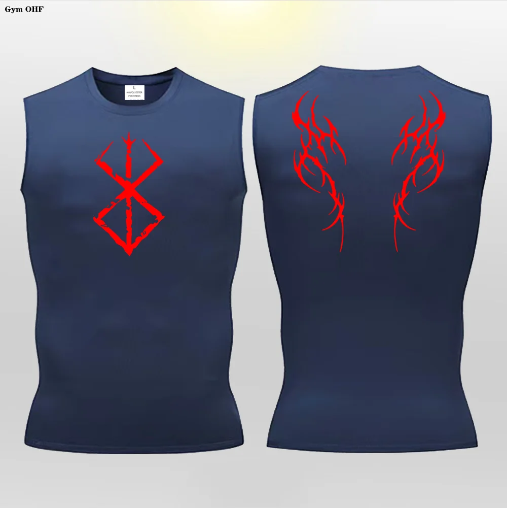 Y2K Anime verano hombres gimnasio camisetas sin mangas ropa de Fitness malla de secado rápido culturismo camisetas sin mangas hombres chaleco para correr