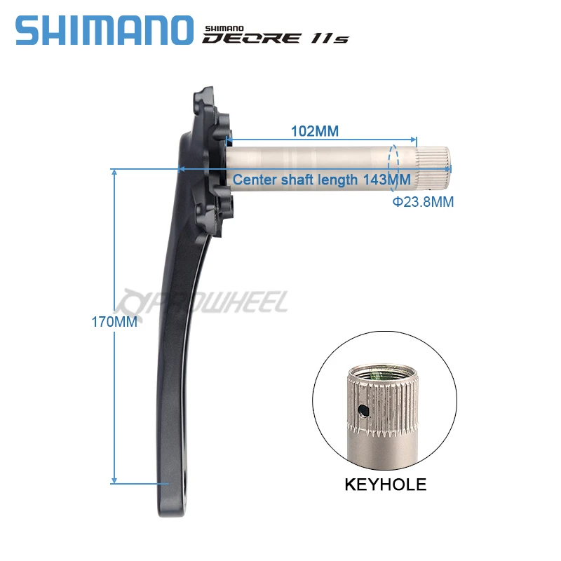 Juego de Bielas Shimano Deore M5100 10/11S para Bicicleta de Montaña, FC-M5100 170/175mm, Eje de Pedalier BB52 M500 M501