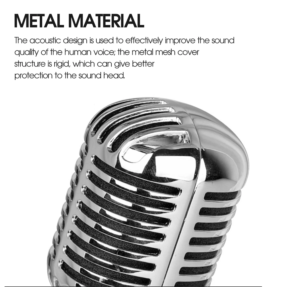 Micrófono de Estilo Vintage para SHURE, micrófono Vocal dinámico Retro clásico, soporte Universal para actuaciones en vivo, Karaoke