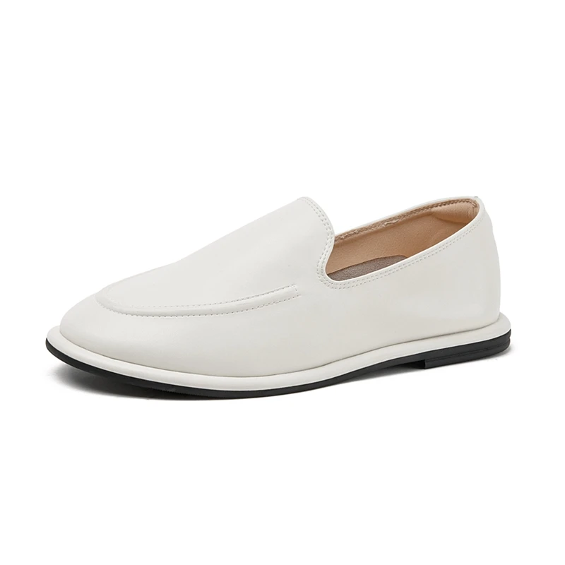 Mocasines AIYUQI para Mujer, Primavera 2026, Punta Redonda, Zapatos Sin Cordones, Cuero Genuino, Zapatos Planos Suaves para Mujer