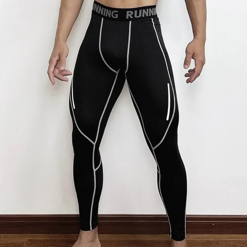 Pantalones de compresión ajustados para hombre, ropa deportiva de secado rápido, mallas para correr, mallas para hombre, entrenamiento físico, mallas deportivas sexis para gimnasio