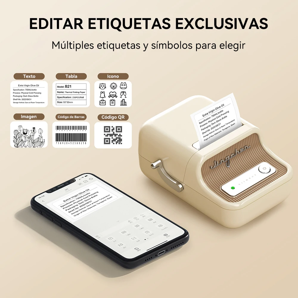 NiiMbot B21 Mini impresora térmica inalámbrica fabricante de etiquetas de código de barras Bluetooth impresoras de etiquetas adhesivas portátiles para oficina comercial