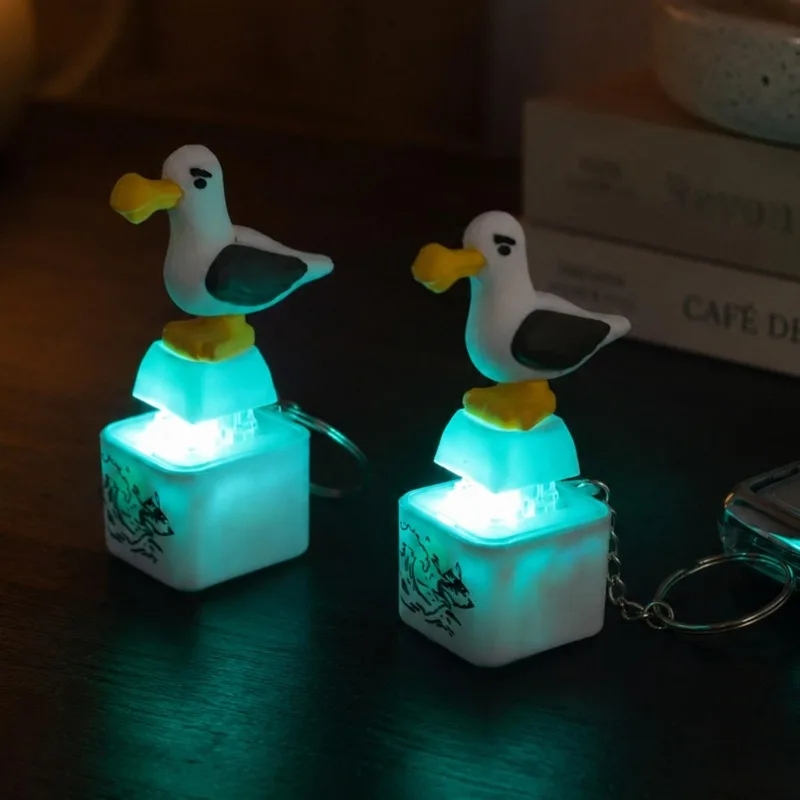 1/10 unidades Llavero Recargable con Sonido de Aves (Gaviota), Botón de Voz, Creativo y Bonito, con Sonido de Descompresión