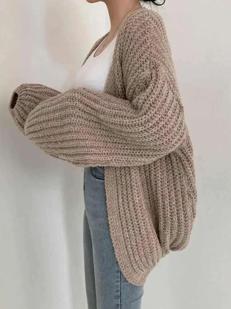Cárdigan de Mujer Estilo Harajuku Vintage 2026 con Mangas Farol, Suéter Casual Coreano para Otoño, Ropa Urbana Chic, Suéter Y2K