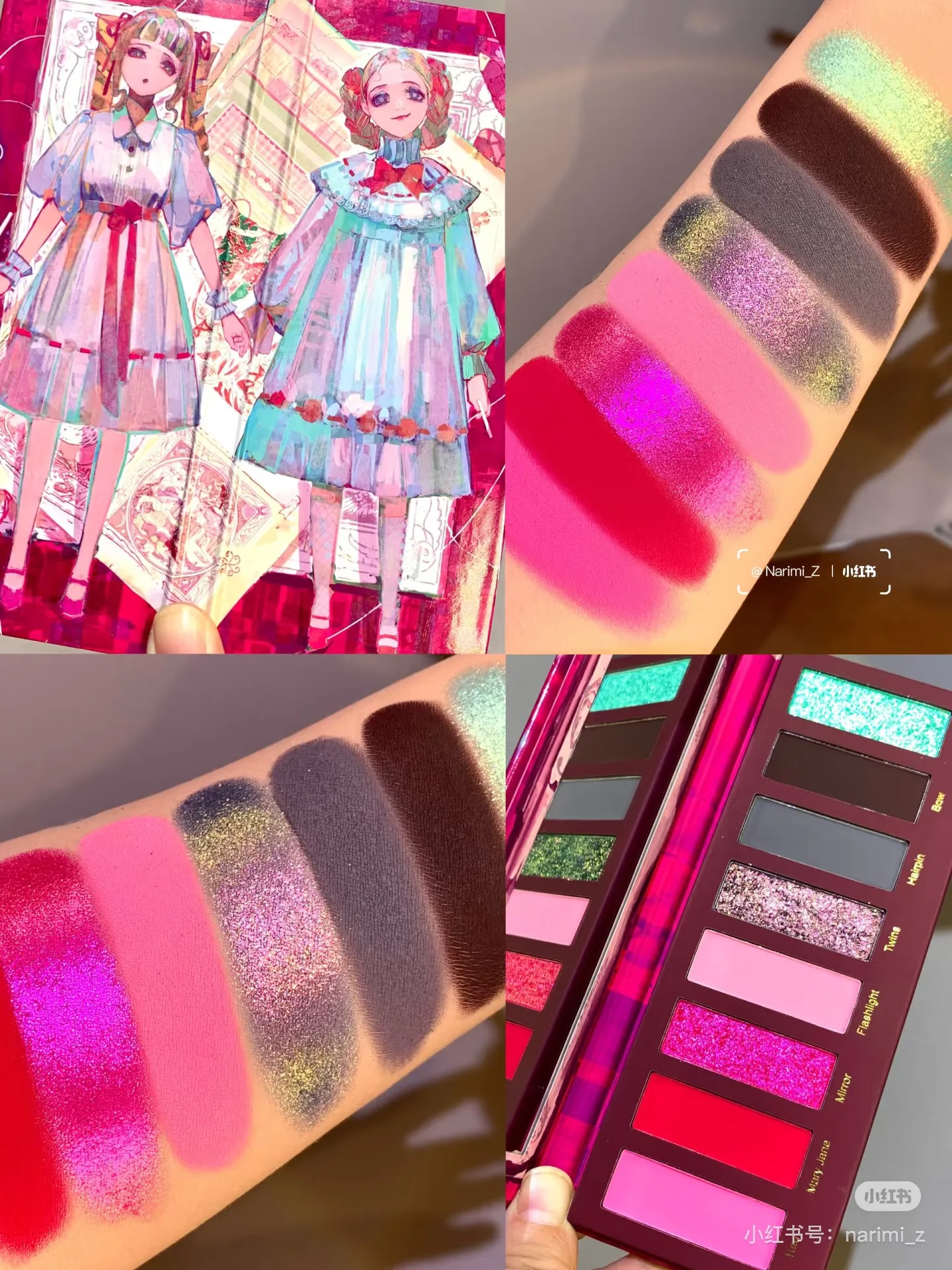 Narimi Y2K Paleta de sombras de ojos de 8 colores Brillo Chamelon Matte Shine Sombra de ojos Resaltador Cosméticos impermeables