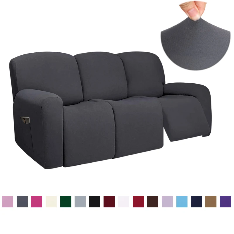 Funda de sofá reclinable seccional elástica de 3 asientos con parte inferior elástica, muebles lavables suaves, funda protectora para sofá para mascotas