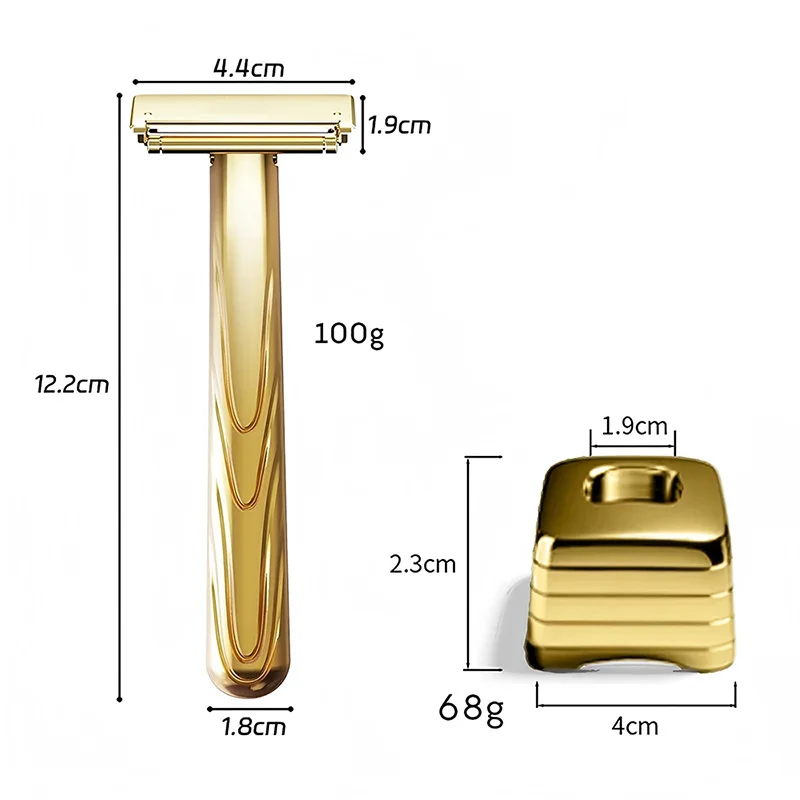 Maquinilla de Afeitar de Seguridad de Doble Hoja con Cabezal Pivotante, Maquinillas de Afeitar de Metal Reutilizables para Hombre con 10 Hojas y Soporte, Afeitado Suave y Limpio