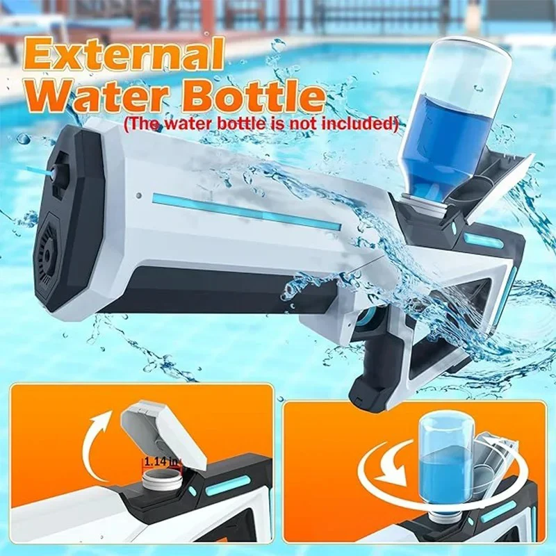 Pistolas de agua eléctricas para adultos, potentes, con succión automática de agua, juguete de verano para la playa, para niños, regalo para niños