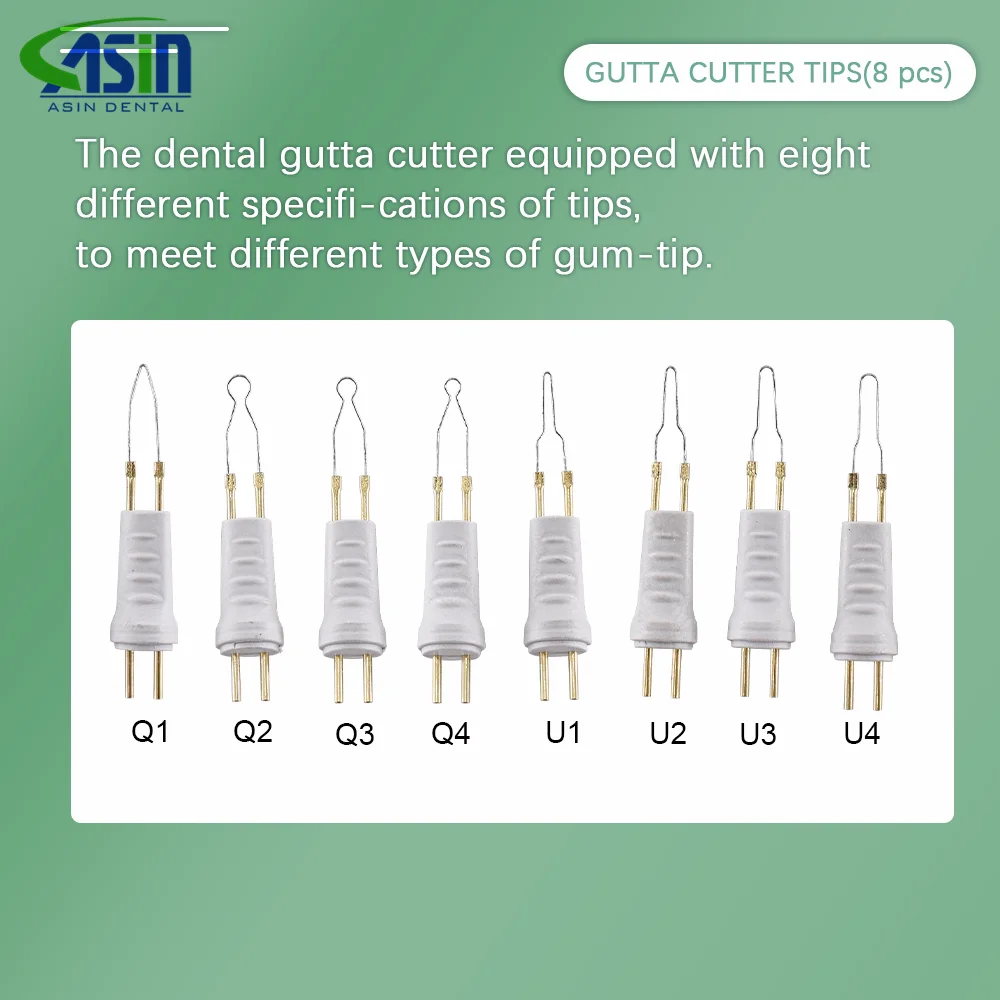 Corte Dental de gutapercha, batería AA calentada, modelo extraíble, cortador de dientes y encías, electrocoagulación hemostática con bolígrafo, 8 puntas