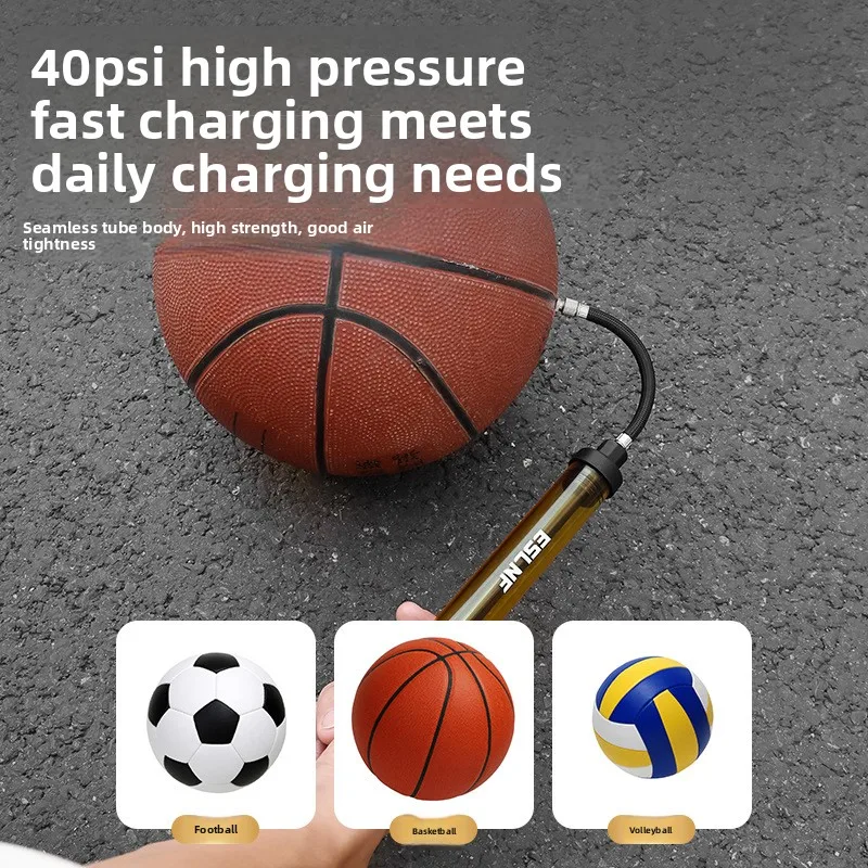 Mini bomba de aire portátil de alta presión con aguja para inflar balones de baloncesto, fútbol, voleibol y otros deportes.