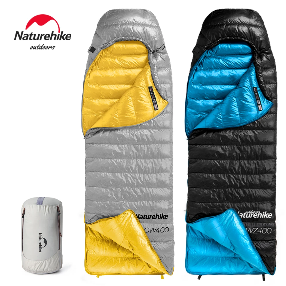 Naturehike-saco de dormir CW400, saco de dormir ligero de invierno 650FP con plumón de pato, ultraligero, impermeable, para senderismo, Camping