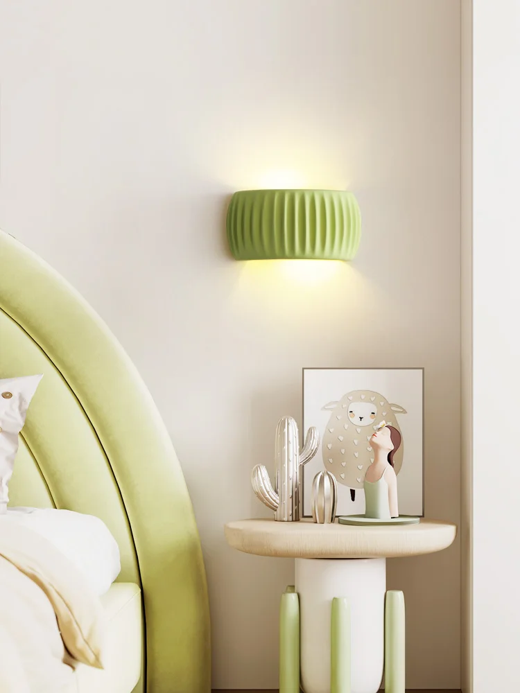 Lámpara de pared francesa europea, lámpara de resina para dormitorio, mesita de noche, pasillo, balcón, sala de estar, comedor, moderna y sencilla
