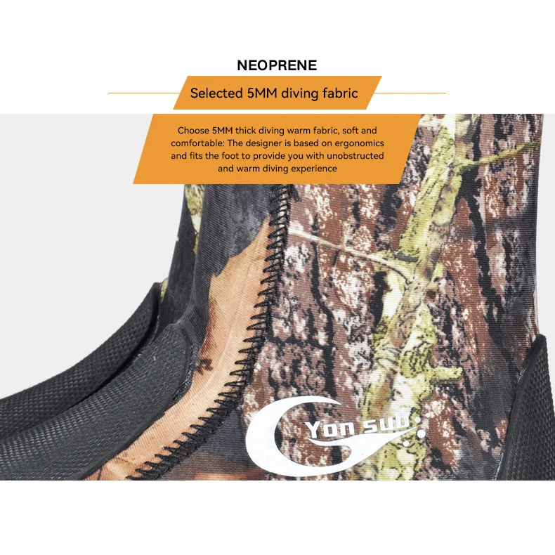 Zapatos de pesca de neopreno de 5mm para hombre y mujer, antideslizantes, resistentes al corte, botas de buceo de alta intensidad, suela de fieltro gruesa