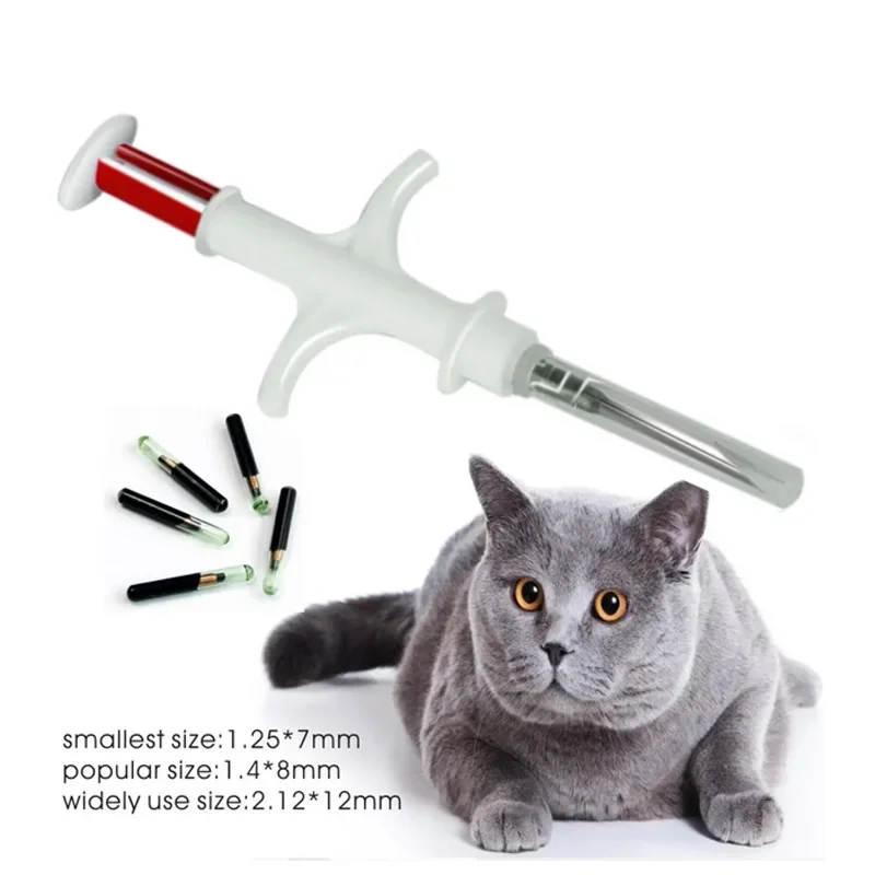 20 piezas Microchip para mascotas 134,2 KHz jeringa para animales EM4305 Chip de identificación ISO11784/11785 FDX-B Microchip de inyección de animales para perros y gatos