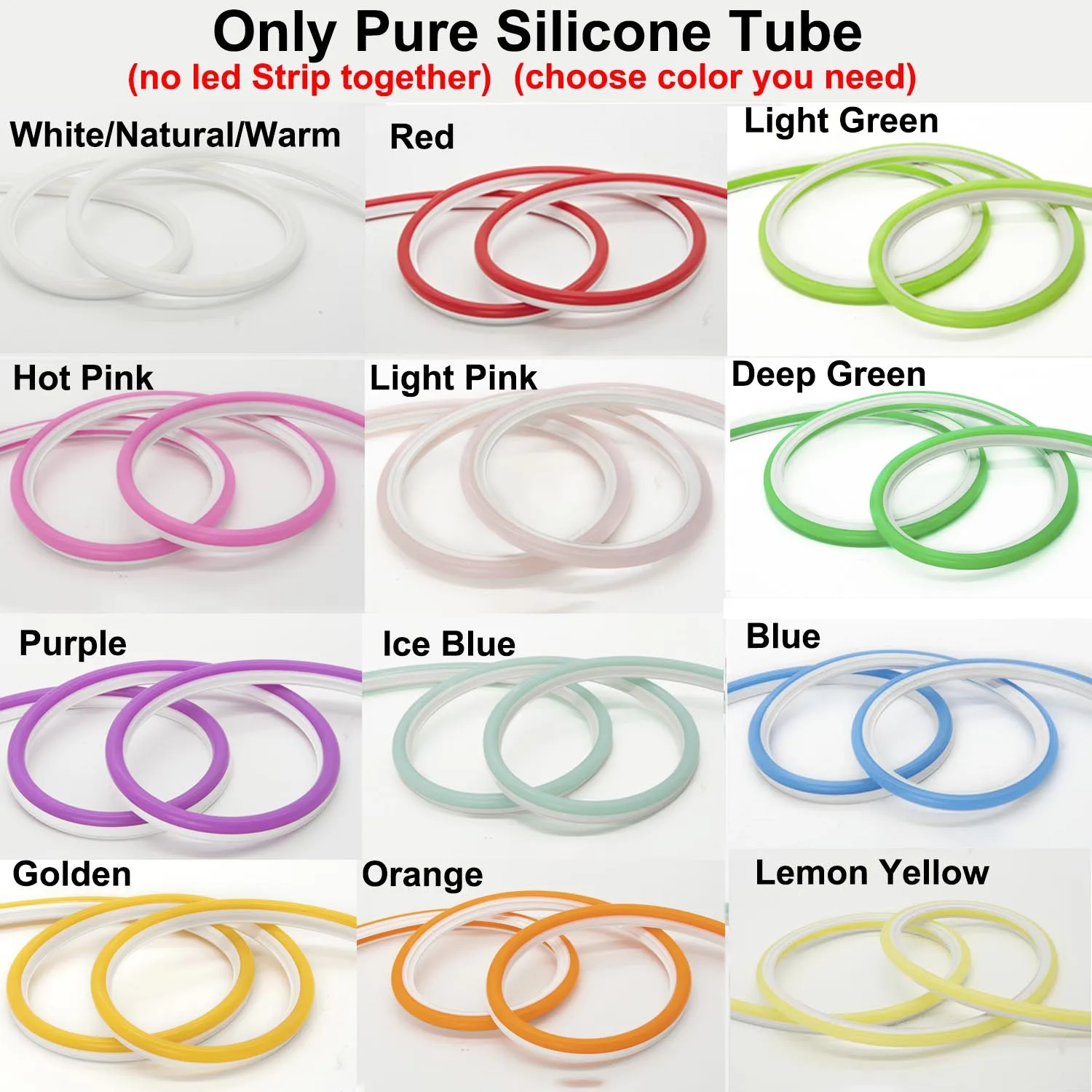 Tubo de tira de neón de silicona, 0,5-10m, 6mm, 8mm, Flexible, separado, recién Flexible para bricolaje, letrero de neón LED, resistente al agua IP67