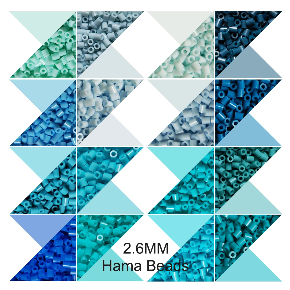 Mini Perlas de 2.6mm, 1000 Unidades, Color Azul, Perlas Fusibles para Pixel Art, Regalo, Perlas Hama, Rompecabezas DIY, Perlas Termoadhesivas