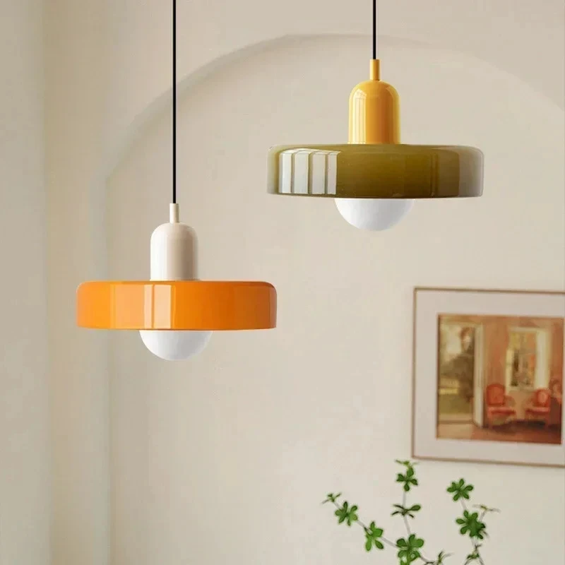 Lámpara de Techo de Vidrio Estilo Nórdico Bauhaus para Comedor, Sala de Estar, Dormitorio, Bar, Cafetería, Decoración Retro