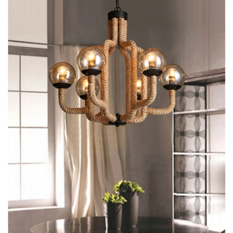 Lámpara Colgante LED de Cuerda de Diseño Creativo Italiano para Restaurante, Cafetería, Casa de Huéspedes, Dormitorio, Lámpara de Araña, Iluminación Decorativa para Hotel