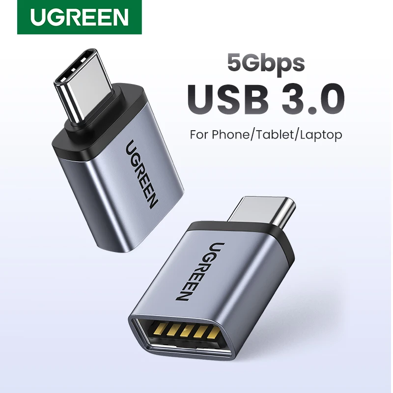 UGREEN-Adaptador USB 3,0 OTG tipo C a USB hembra, convertidor Thunderbolt 3 para Macbook pro Air, Xiaomi, Samsung S20, S10, OTG