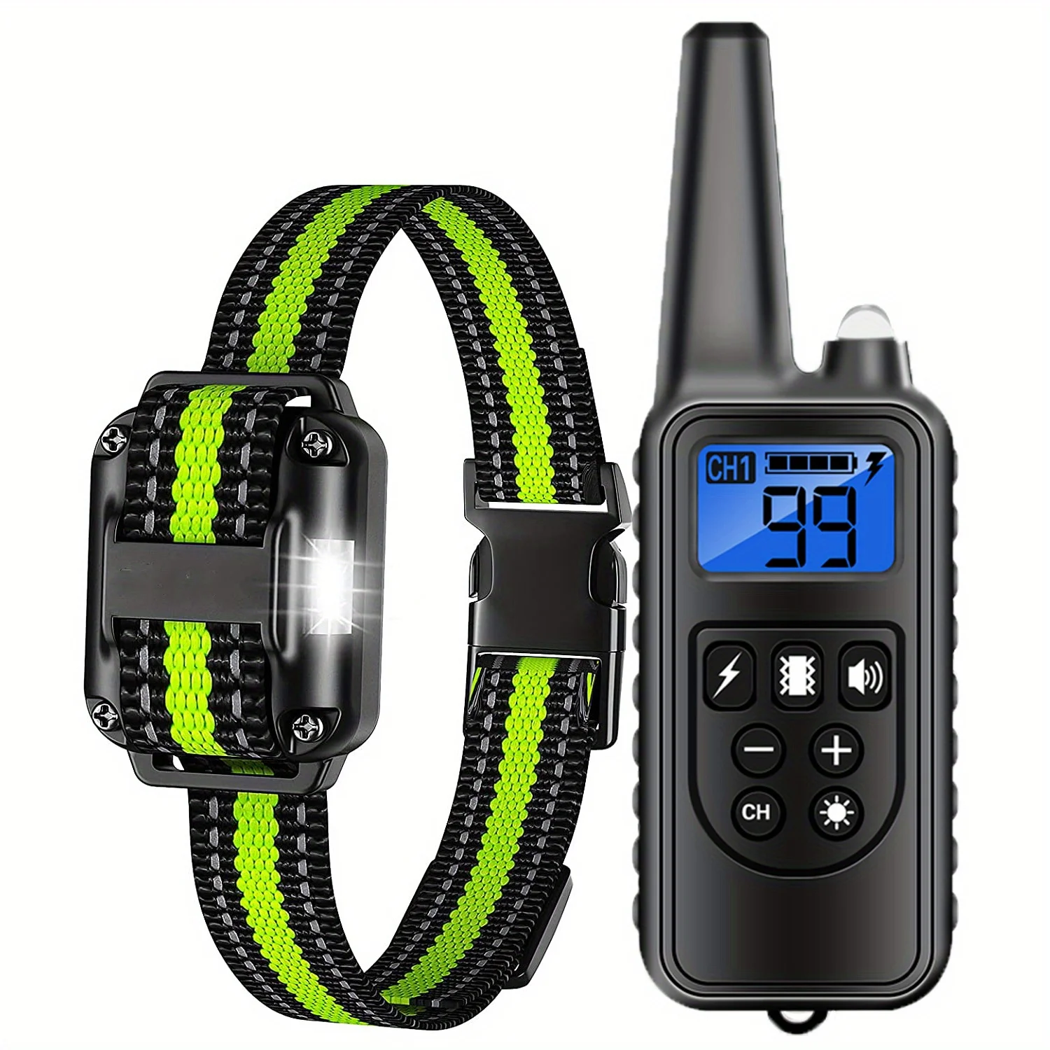 Collar de choque para perros con control remoto, Collar eléctrico de entrenamiento para perros, Recargable impermeable, Collar de choque para perros con luz LED, pitido, Vibra