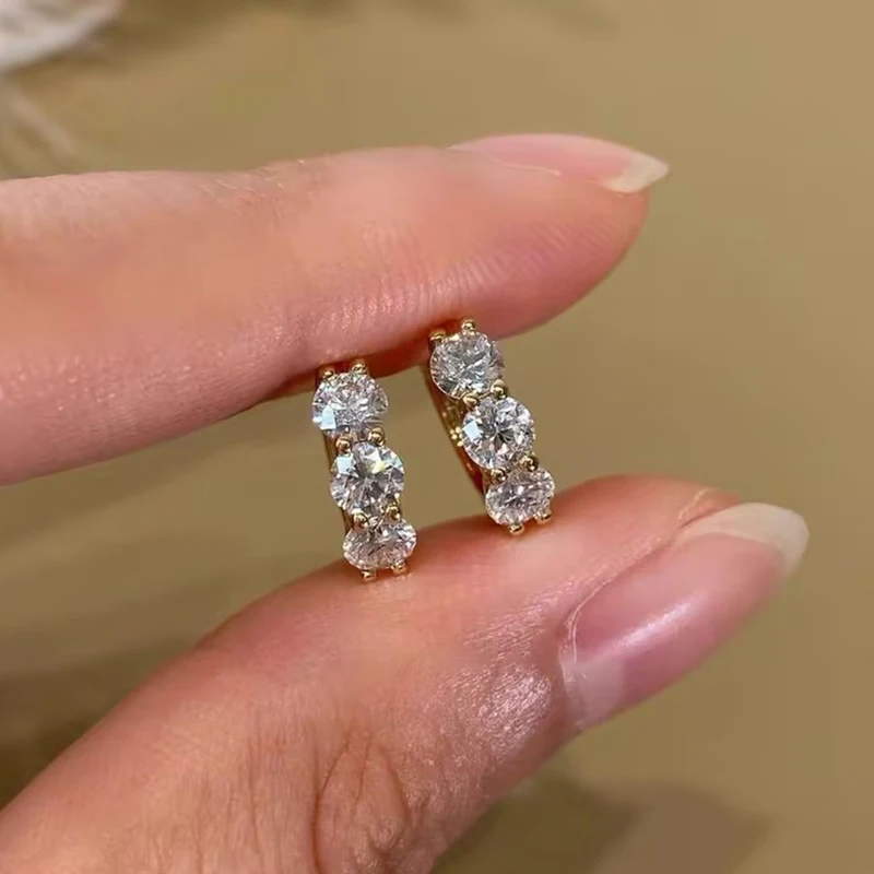 Pendientes clásicos IOGOU de plata 925, pendientes de aro de diamante moissanita de 4mm, 3,5mm, 2,5mm y 3mm para mujer, joya para fiesta de compromiso y boda