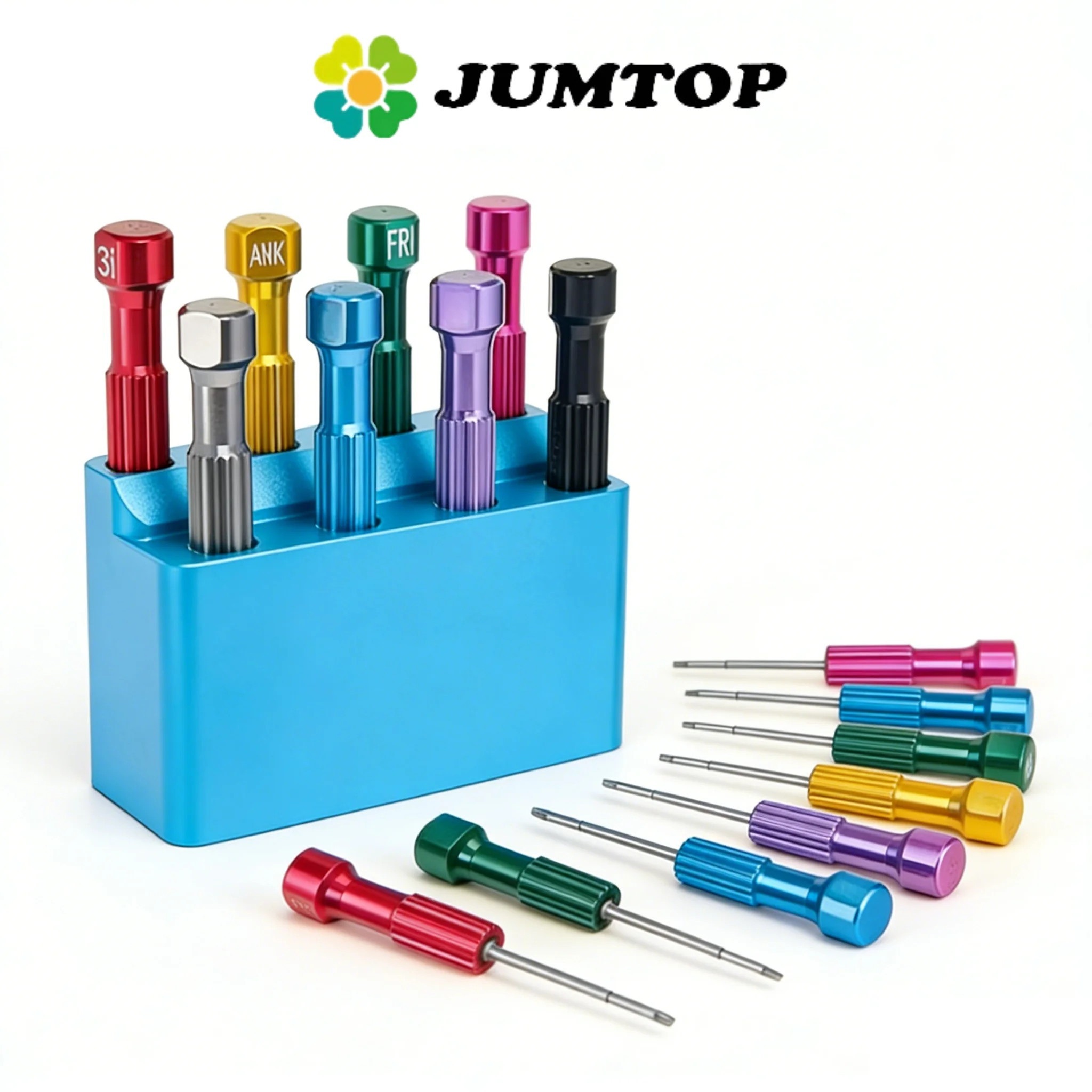 JUMTOP Juego de 8 Destornilladores Dentales de Acero Inoxidable con Soporte