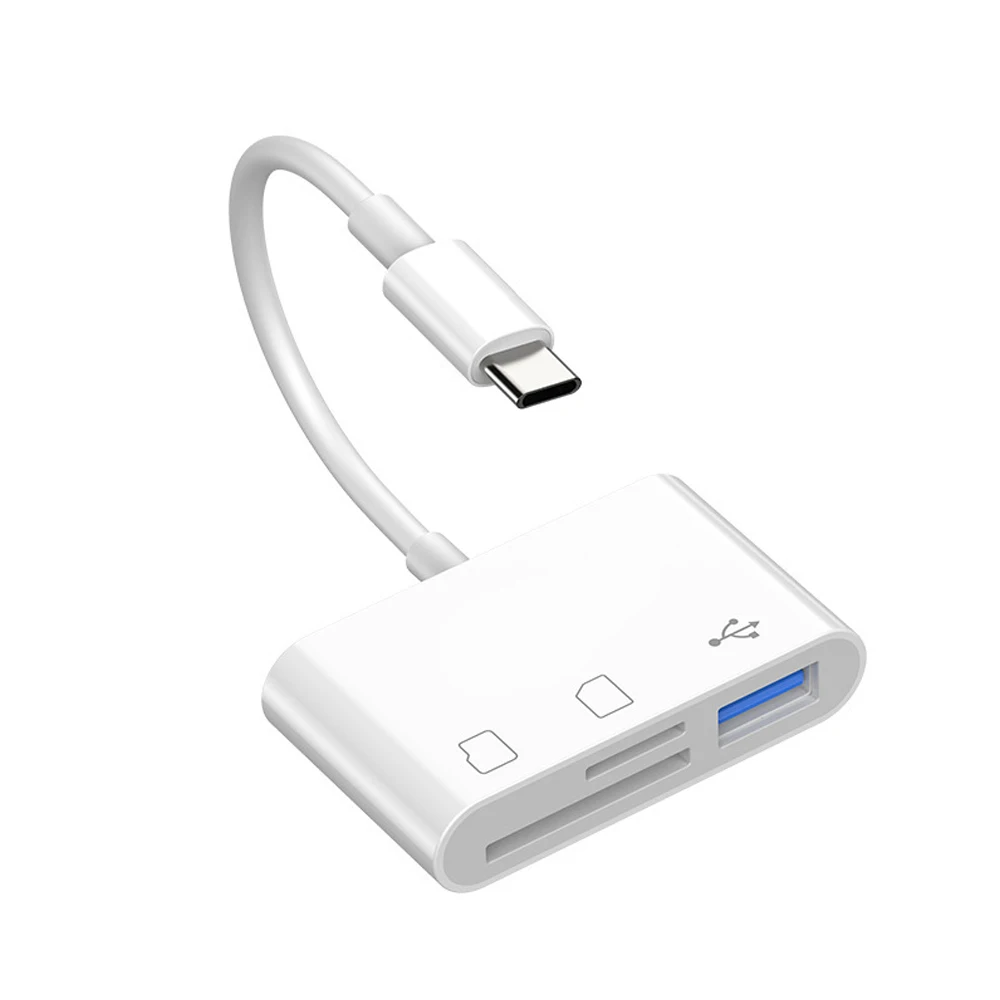 Adaptador OTG Tipo C, Lector de Tarjetas TF/SD para Xiaomi, Oneplus, iPhone, OPPO, POCO, Accesorios para Celulares, Conector USB C a A 3 en 1