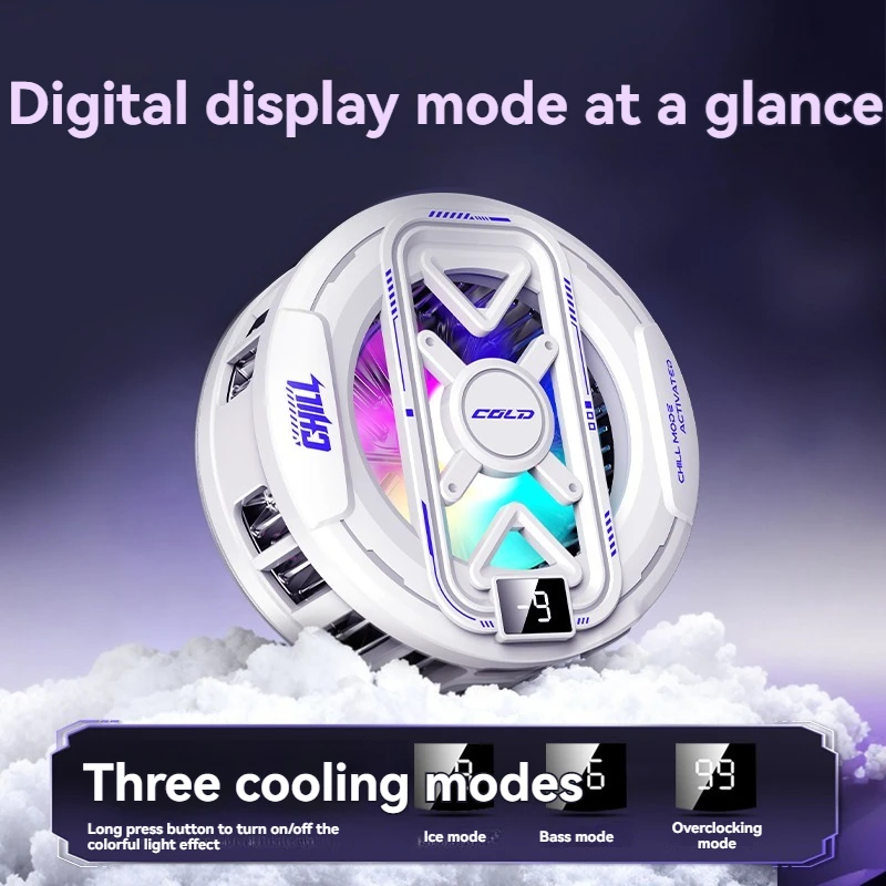 Enfriador Móvil K51 con IA, Clip Magnético Trasero, Radiador de Enfriamiento con Hielo, Pantalla Digital, Luz RGB, Control de Temperatura para Juegos