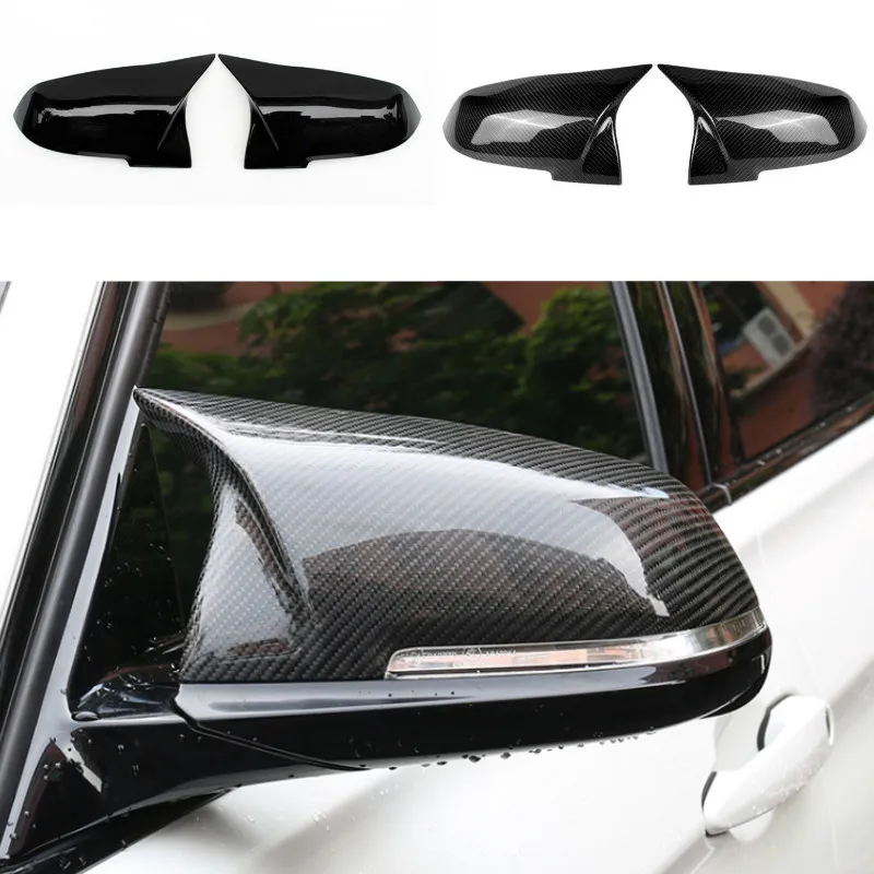 Tapa de cubierta de espejo retrovisor negro de carbono para BMW Serie 1, 2, 3, 4 X M, 220i, 328i, 420i, F20, F21, F22, F23, F30, F32, F33, F36, X1, 2 piezas