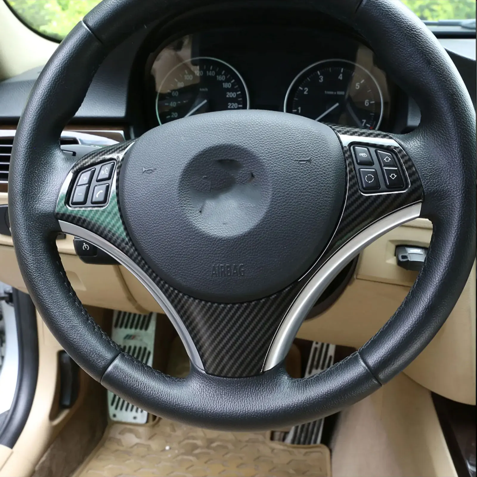Marco Decorativo para Botones del Volante de Coche, para BMW Serie 1 y 3 E82 E84 E87 E90 E92 E93 2004-2012, Accesorios Interiores