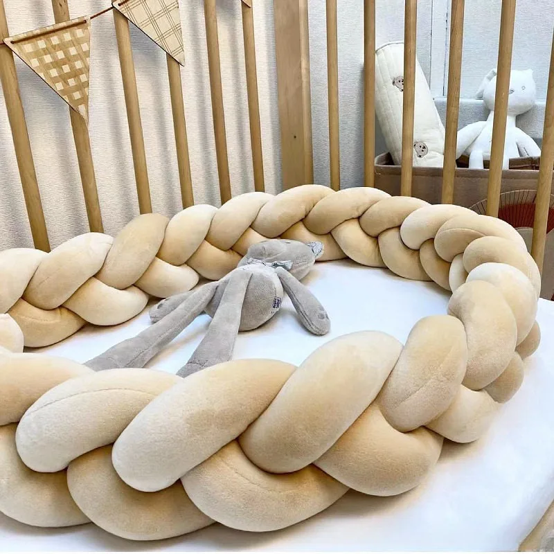 Protector de Cuna para Bebé, Protector de Cuna para Decoración de Habitación, Trenza de Cama, Cojín de Nudos para Cuna de Bebé