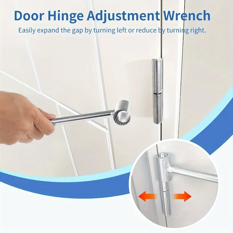 Llave de ajuste para bisagras de puerta de 19-14 mm, ajustador sin desmontaje, herramienta de ajuste para puertas y ventanas de hogar, herramienta de ajuste para puertas de armarios.